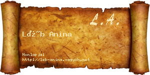 Léb Anina névjegykártya